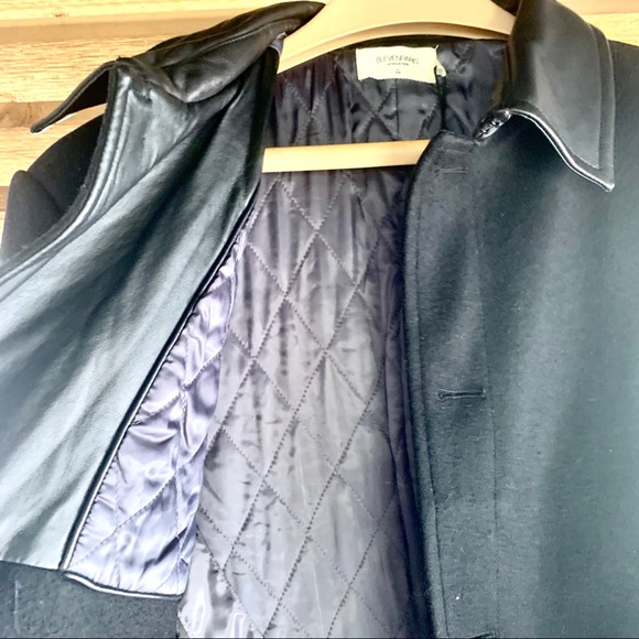 ELEVEN PARIS Wool Leather 40 Winter Over Coat Jacket Heavy - Picture 2 of 12
